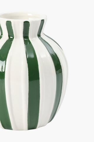 Stripe Ceramic Bud Vase, 11.5x12.5cm