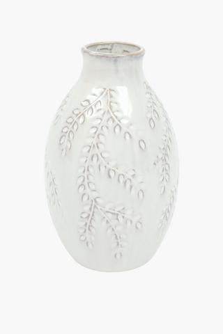Victoria Embossed Leaf Vase, 22.5cm