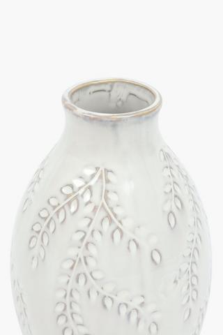 Victoria Embossed Leaf Vase, 22.5cm