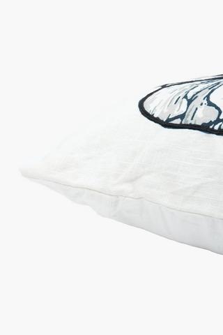 Embroidered Line Floral Scatter Cover Only, 50x50cm