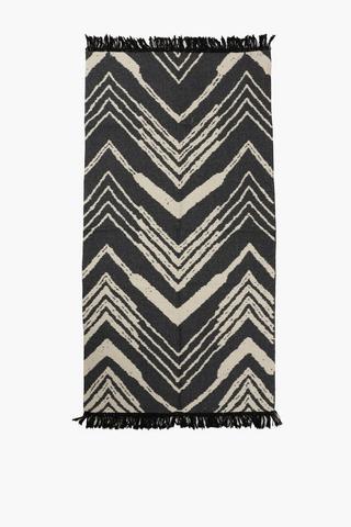 Jacquard Scratch Chevron Runner Tassel Rug,, 70x140cm