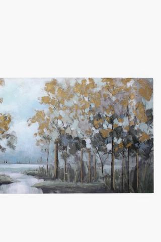 Hand Painted Forest Road Canvas, 70x170cm