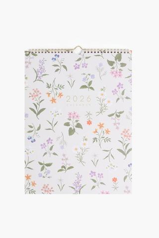 2026 Floral Wall Calendar