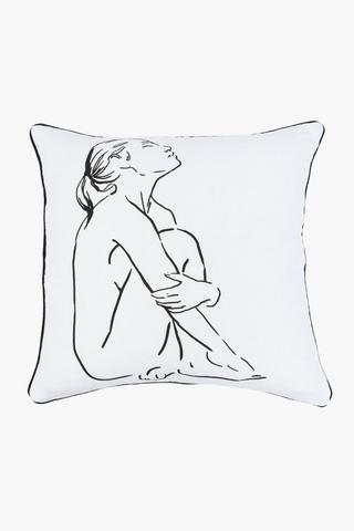 Printed Figurative Urban Lady Scatter Cover Only 50X50Cm