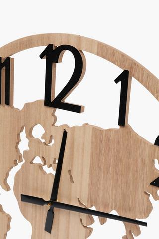 Cut Out World Map Clock, 60cm