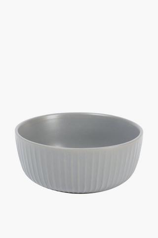 Matte Ceramic Ribbed Bowl