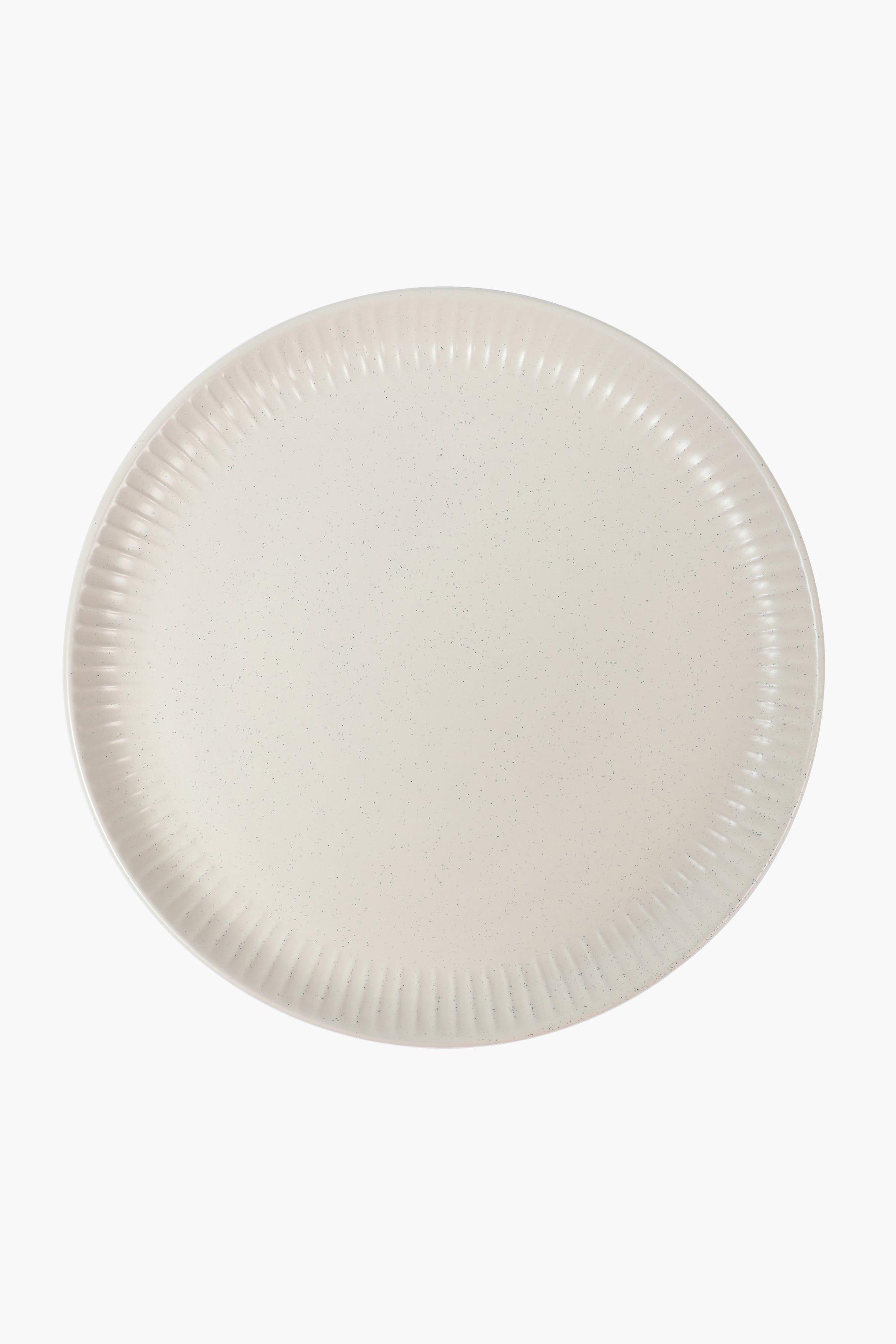 Speckled Ribbed Ceramic Dinner Plate