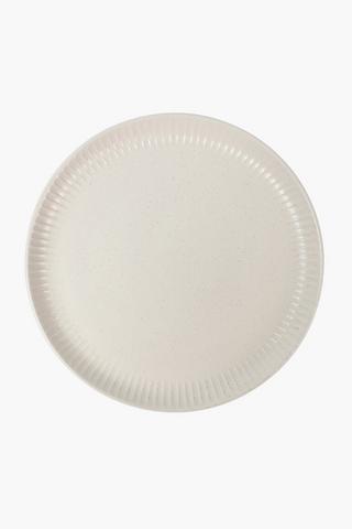 Speckled Ribbed Ceramic Dinner Plate