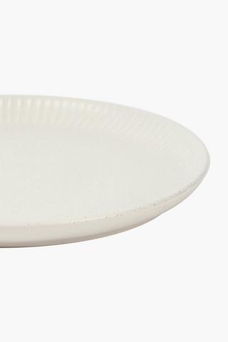 Speckled Ribbed Ceramic Dinner Plate