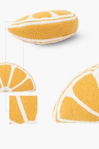 Textured Boucle Shaped Lemon Cushion, 30cm