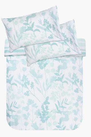 Premium Cotton Printed Cerra Leaves Reversible Duvet Cover Set