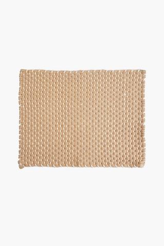 Knotted Ultra Violet Rope Door Mat, 50x70cm