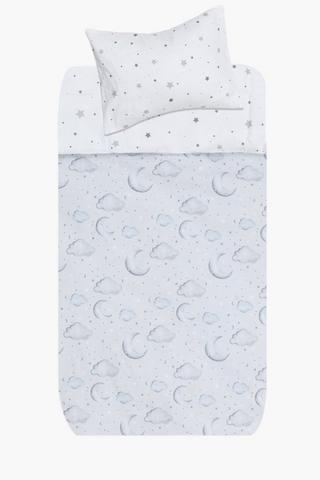 Cotton Moon And Stars Reversible Duvet Cover Set