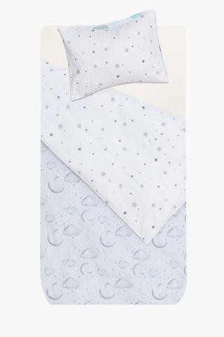 Cotton Moon And Stars Reversible Duvet Cover Set