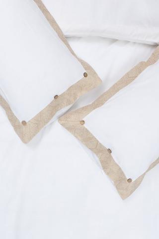 Premium Cotton Button Border Duvet Cover Set