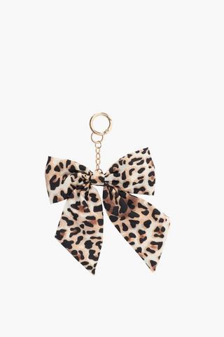 Bow Leopard Keyring