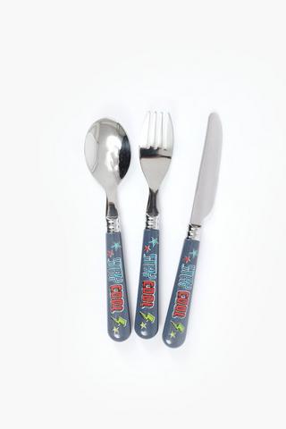 3 Piece Doodle Cutlery Set