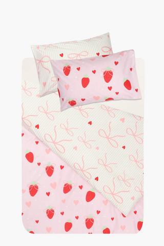 Soft Touch Asanda Strawberry Heart Reversible Duvet Cover Set