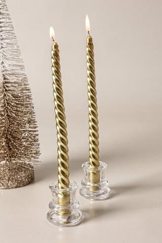 2 Pack Twist Dinner Cadles, 25cm