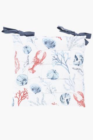 2 Pack Hazy View Coastal Chairpad, 40x40cm