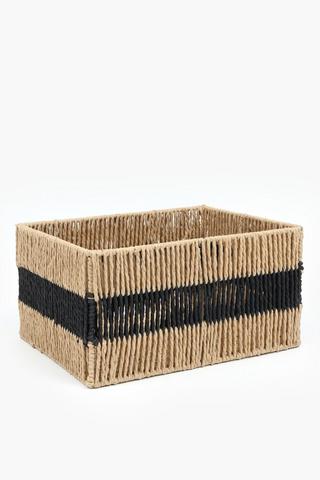 Paper Straw 2 Tone Utility Basket, Large