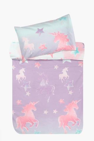 Soft Touch Kaya Glow Unicorn Reversible Duvet Cover Set