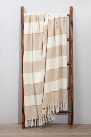 Polycotton Stripe Throw, 140x180cm