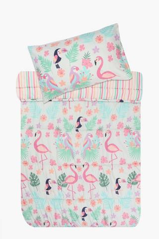 Soft Touch Zainab Flamingos Reversible Comforter Set