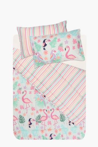 Soft Touch Zainab Flamingos Reversible Comforter Set