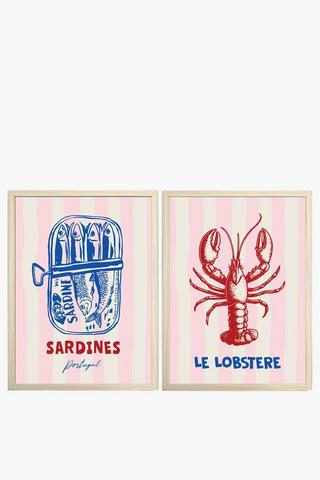 Framed 2 Pack Coastal Canvas, 30x40cm 