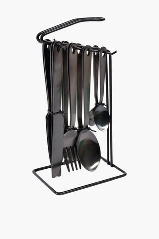 16 Piece Stainless Steel Hanging Cutlery Set