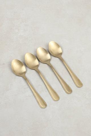 4 Pack Brushed Steel Teaspoons