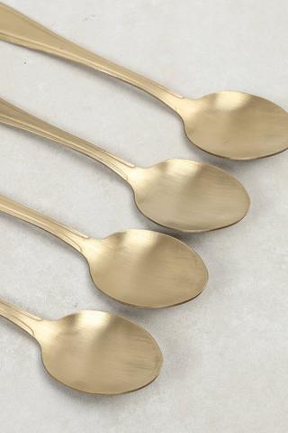 4 Pack Brushed Steel Teaspoons