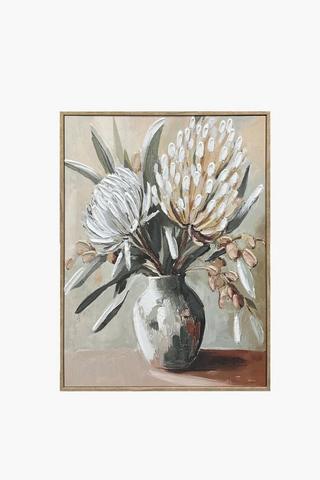 Hand Painted Protea Bouquet Canvas, 50x70cm
