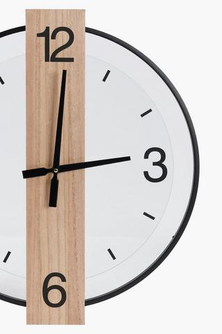 Wood Detail Urban Clock, 60cm
