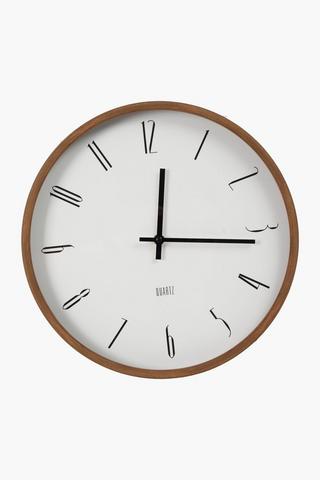 Mid Tone Plastic Clock, 35cm