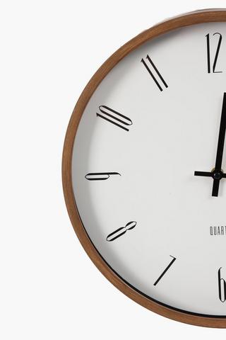 Mid Tone Plastic Clock, 35cm