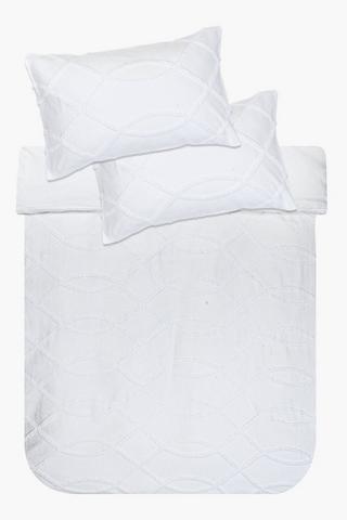 Premium Cotton Tufted Trellis Duvet Cover Set