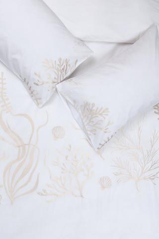 144 Thread Count Premium Cotton Embroidered Coast Duvet Cover Set