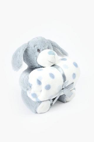 Softy Toy With Blanket Blue Dog