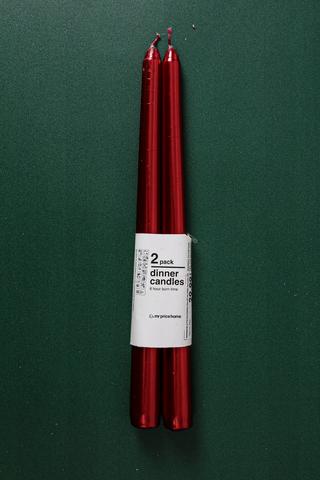 2 Pack Dinner Candles, 25cm