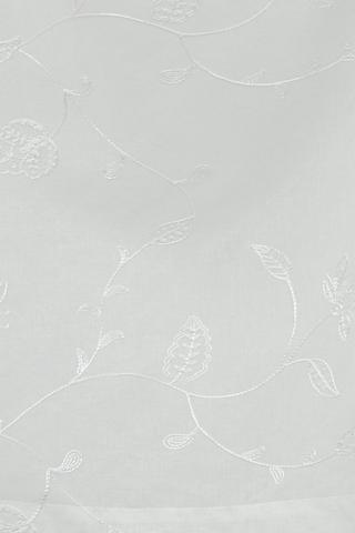 2 Pack Taped Cafe Embroidered Poppy Textured Sheer Curtain, 110x120cm