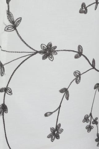 2 Pack Embroidered Lily Textured Sheer Cafe Curtain, 110x120cm