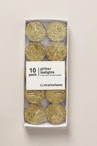 10 Pack Giltter Tealights