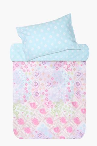 Polycotton 132 Thread Count Zahira Print Reversible Duvet Cover Set