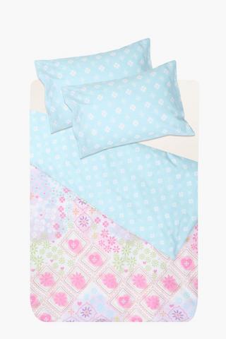 Polycotton 132 Thread Count Zahira Print Reversible Duvet Cover Set