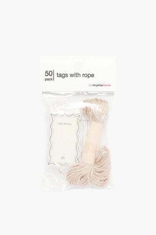 50 Tag And Rope Thank You Cards
