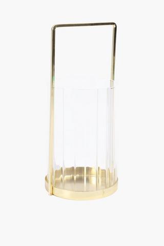 Neo Fluted Glass Hurricane, 13x28cm