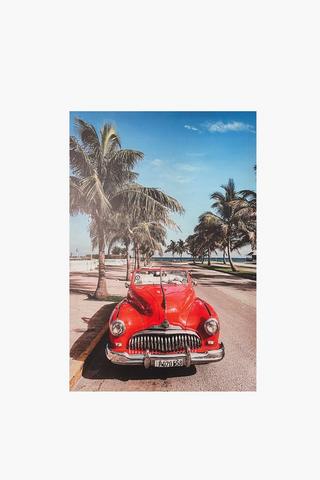 Printed Vintage Car Canvas, 40x60cm