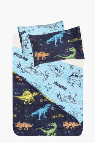 Soft Touch Addo Bright Dino Reversible Comforter Set